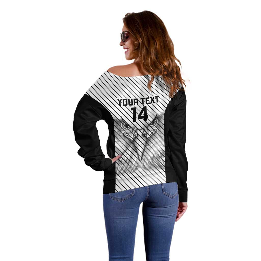 Cavalier Jamaica Football Custom Off Shoulder Sweater Come On Eagles - Wonder Print Shop