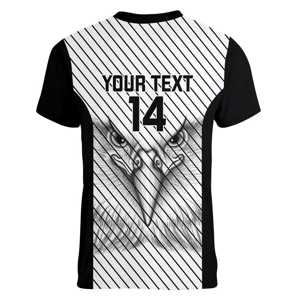 Cavalier Jamaica Football Custom Women V-Neck T-Shirt Come On Eagles - Wonder Print Shop