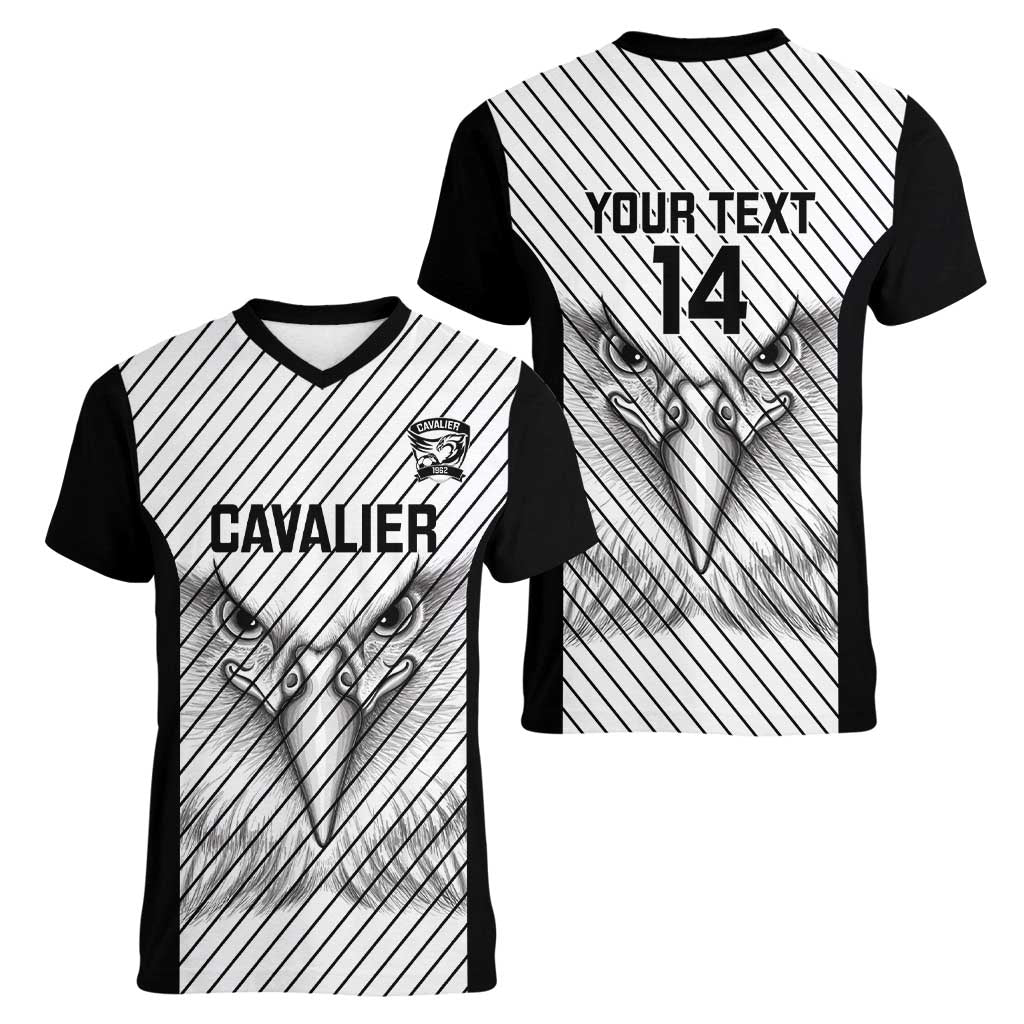 Cavalier Jamaica Football Custom Women V-Neck T-Shirt Come On Eagles - Wonder Print Shop