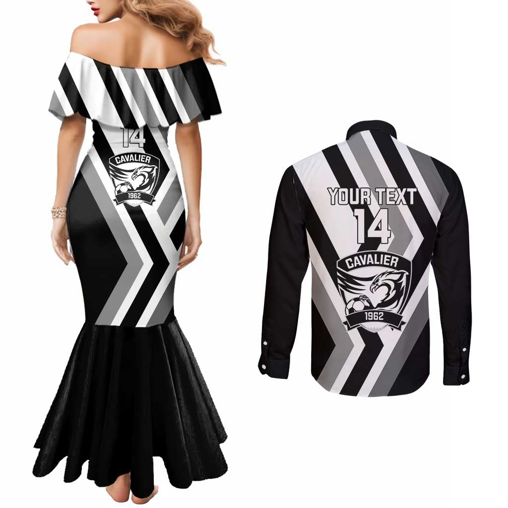 Cavalier Jamaica Football Custom Couples Matching Mermaid Dress and Long Sleeve Button Shirt Est 1962 Go Champions - Wonder Print Shop