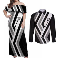 Cavalier Jamaica Football Custom Couples Matching Off Shoulder Maxi Dress and Long Sleeve Button Shirt Est 1962 Go Champions - Wonder Print Shop