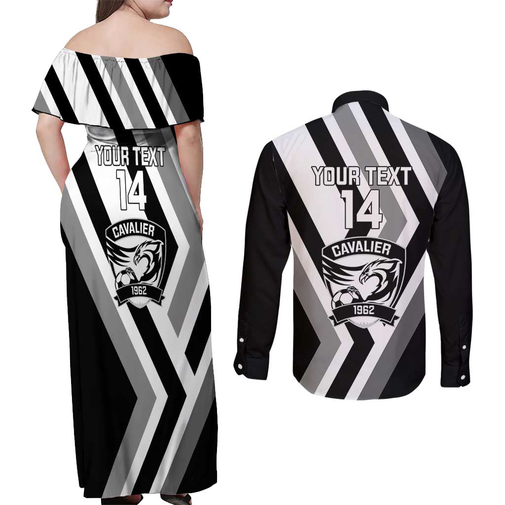 Cavalier Jamaica Football Custom Couples Matching Off Shoulder Maxi Dress and Long Sleeve Button Shirt Est 1962 Go Champions - Wonder Print Shop