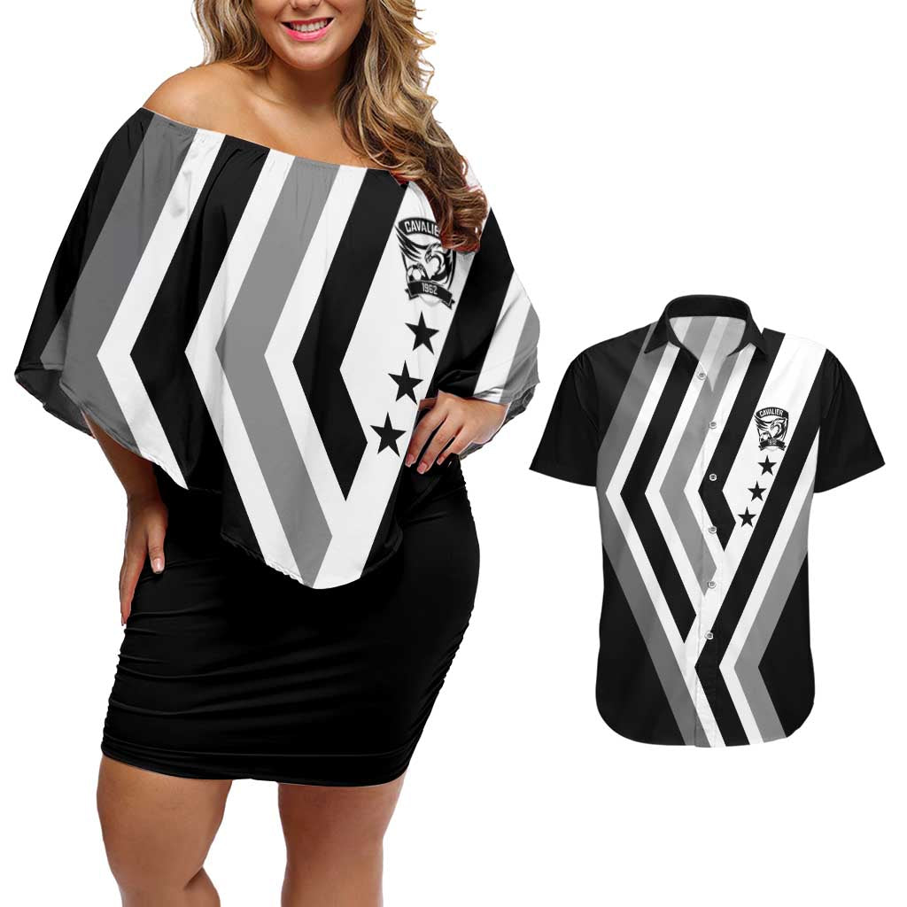 Cavalier Jamaica Football Custom Couples Matching Off Shoulder Short Dress and Hawaiian Shirt Est 1962 Go Champions - Wonder Print Shop