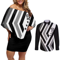 Cavalier Jamaica Football Custom Couples Matching Off Shoulder Short Dress and Long Sleeve Button Shirt Est 1962 Go Champions - Wonder Print Shop