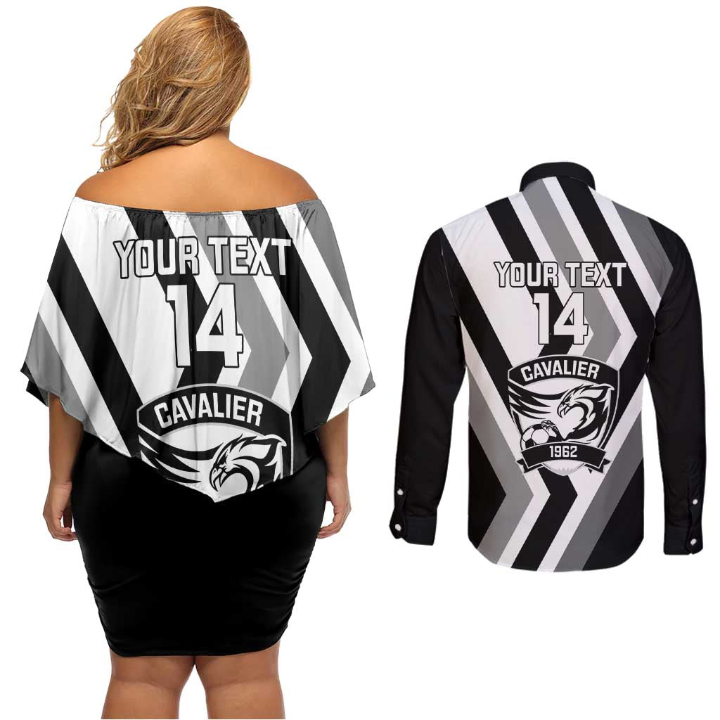 Cavalier Jamaica Football Custom Couples Matching Off Shoulder Short Dress and Long Sleeve Button Shirt Est 1962 Go Champions - Wonder Print Shop