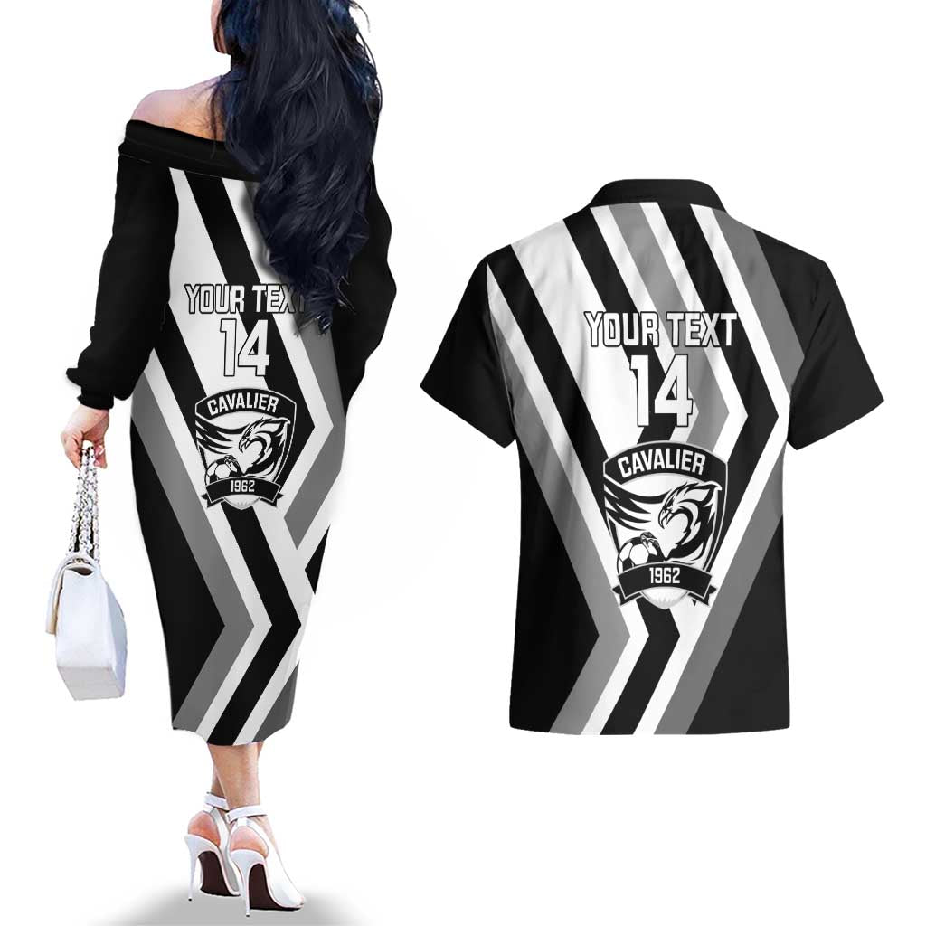 Cavalier Jamaica Football Custom Couples Matching Off The Shoulder Long Sleeve Dress and Hawaiian Shirt Est 1962 Go Champions - Wonder Print Shop