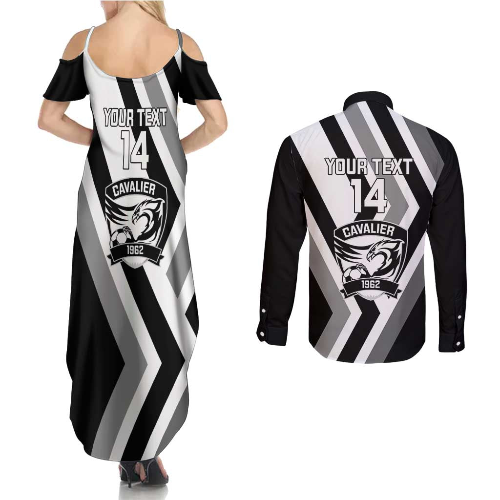Cavalier Jamaica Football Custom Couples Matching Summer Maxi Dress and Long Sleeve Button Shirt Est 1962 Go Champions - Wonder Print Shop