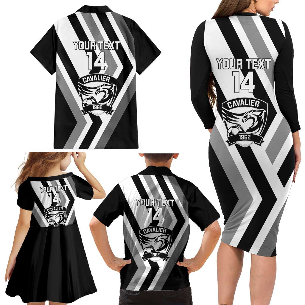 Cavalier Jamaica Football Custom Family Matching Long Sleeve Bodycon Dress and Hawaiian Shirt Est 1962 Go Champions - Wonder Print Shop