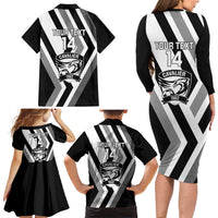 Cavalier Jamaica Football Custom Family Matching Long Sleeve Bodycon Dress and Hawaiian Shirt Est 1962 Go Champions - Wonder Print Shop