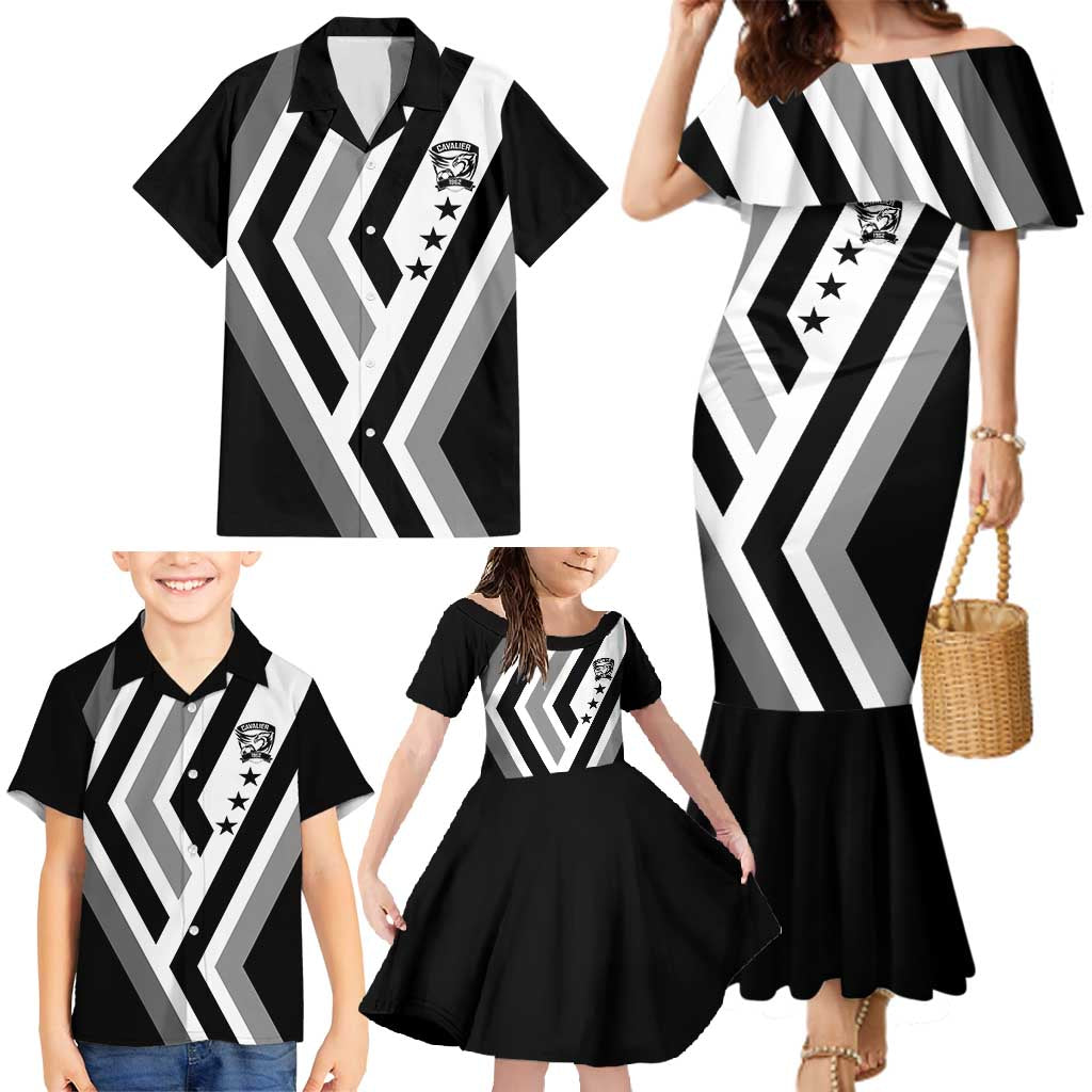 Cavalier Jamaica Football Custom Family Matching Mermaid Dress and Hawaiian Shirt Est 1962 Go Champions - Wonder Print Shop