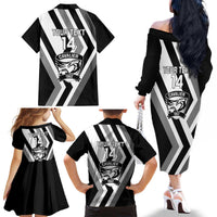 Cavalier Jamaica Football Custom Family Matching Off The Shoulder Long Sleeve Dress and Hawaiian Shirt Est 1962 Go Champions - Wonder Print Shop