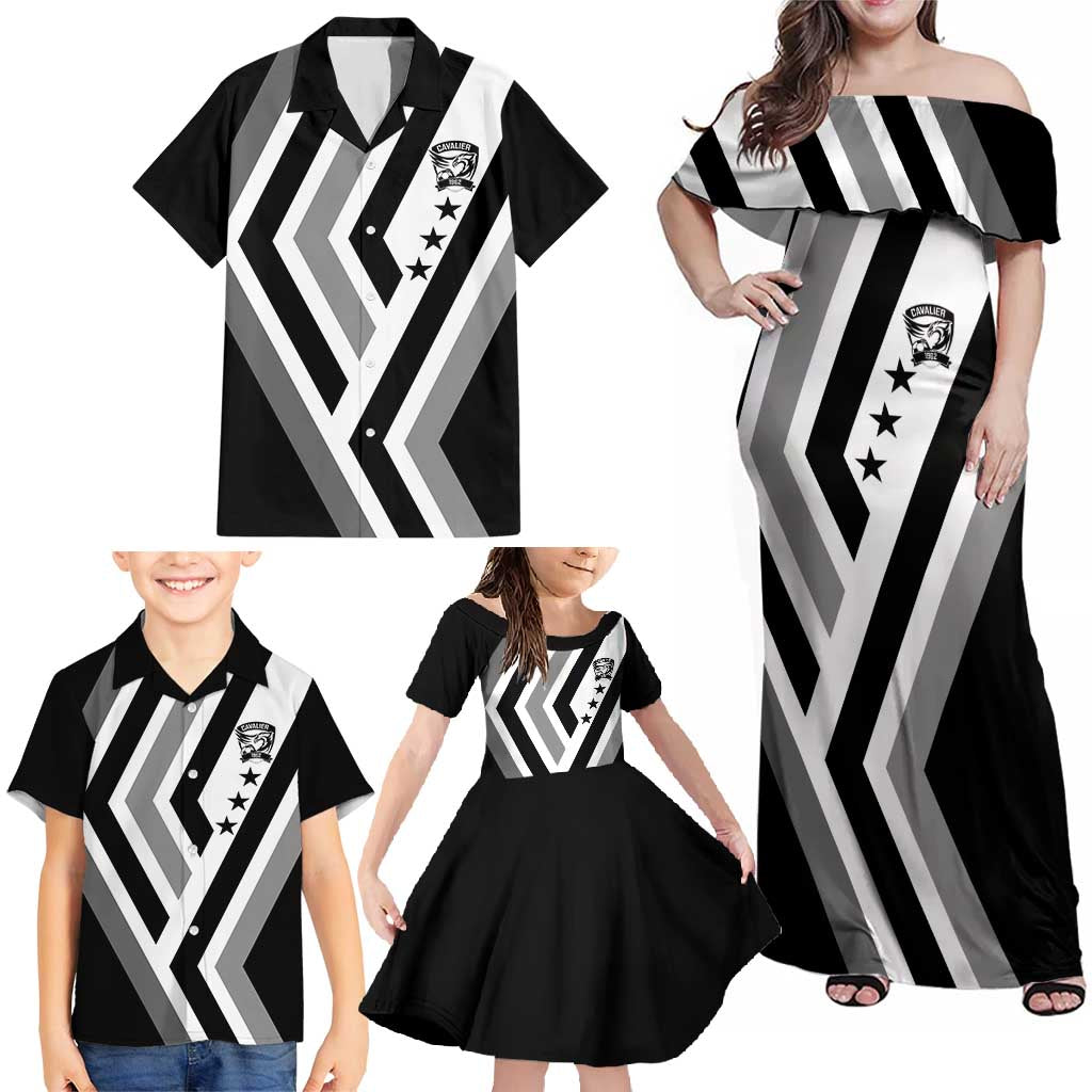 Cavalier Jamaica Football Custom Family Matching Off Shoulder Maxi Dress and Hawaiian Shirt Est 1962 Go Champions - Wonder Print Shop