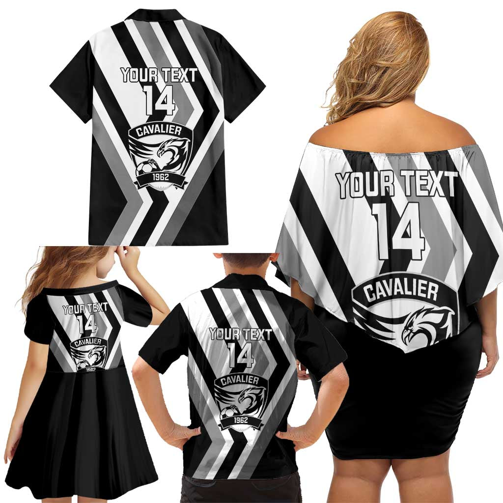 Cavalier Jamaica Football Custom Family Matching Off Shoulder Short Dress and Hawaiian Shirt Est 1962 Go Champions - Wonder Print Shop