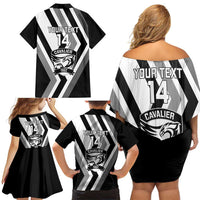 Cavalier Jamaica Football Custom Family Matching Off Shoulder Short Dress and Hawaiian Shirt Est 1962 Go Champions - Wonder Print Shop