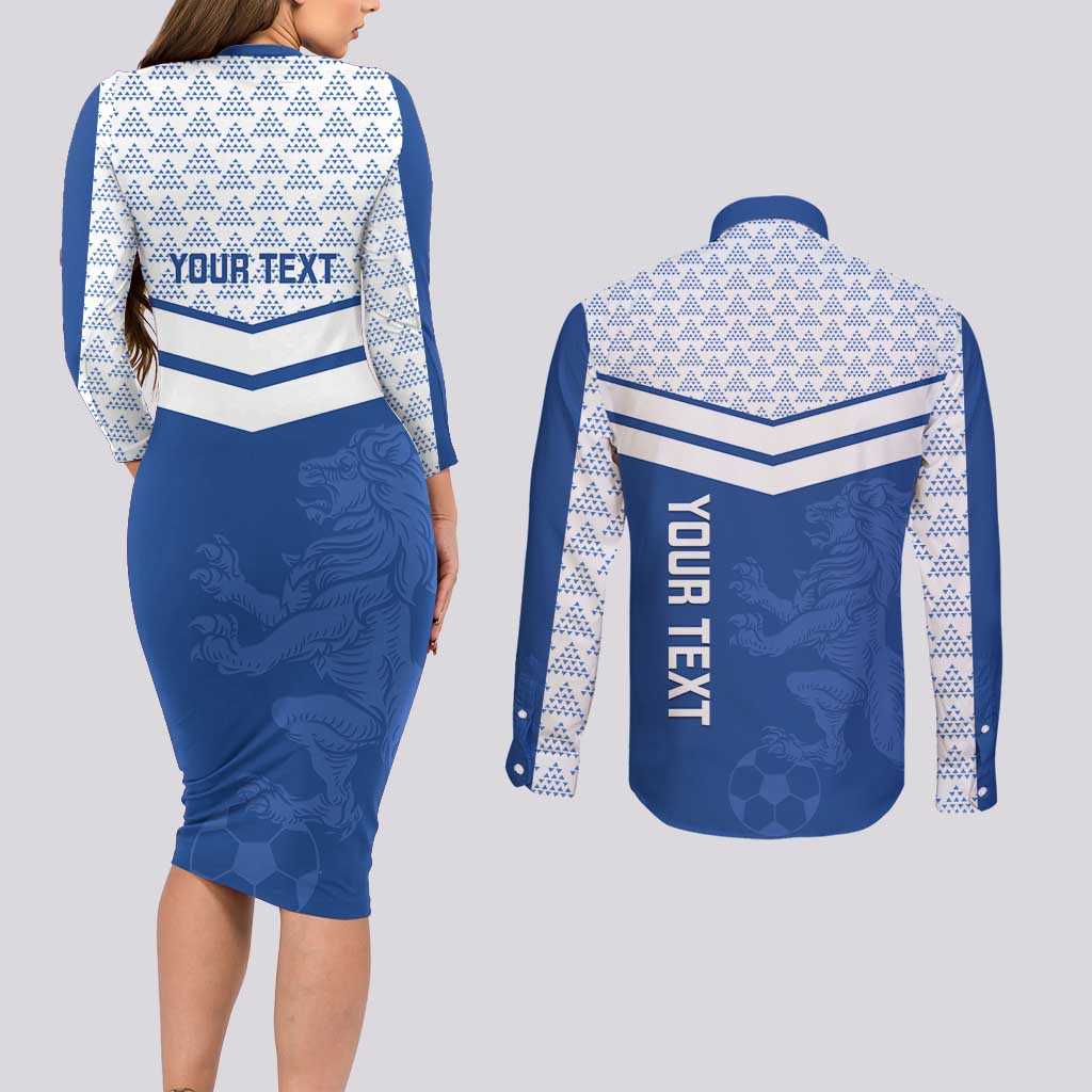 Mount Pleasant Jamaica Football Custom Couples Matching Long Sleeve Bodycon Dress and Long Sleeve Button Shirt Come On Stush - Wonder Print Shop