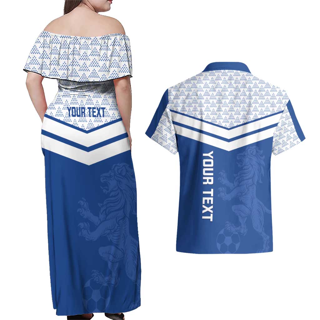 Mount Pleasant Jamaica Football Custom Couples Matching Off Shoulder Maxi Dress and Hawaiian Shirt Come On Stush - Wonder Print Shop