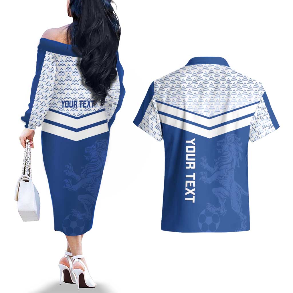 Mount Pleasant Jamaica Football Custom Couples Matching Off The Shoulder Long Sleeve Dress and Hawaiian Shirt Come On Stush - Wonder Print Shop