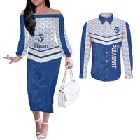 Mount Pleasant Jamaica Football Custom Couples Matching Off The Shoulder Long Sleeve Dress and Long Sleeve Button Shirt Come On Stush - Wonder Print Shop