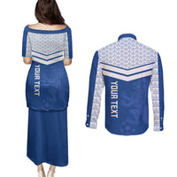 Mount Pleasant Jamaica Football Custom Couples Matching Puletasi and Long Sleeve Button Shirt Come On Stush - Wonder Print Shop