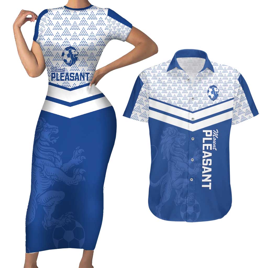 Mount Pleasant Jamaica Football Custom Couples Matching Short Sleeve Bodycon Dress and Hawaiian Shirt Come On Stush - Wonder Print Shop