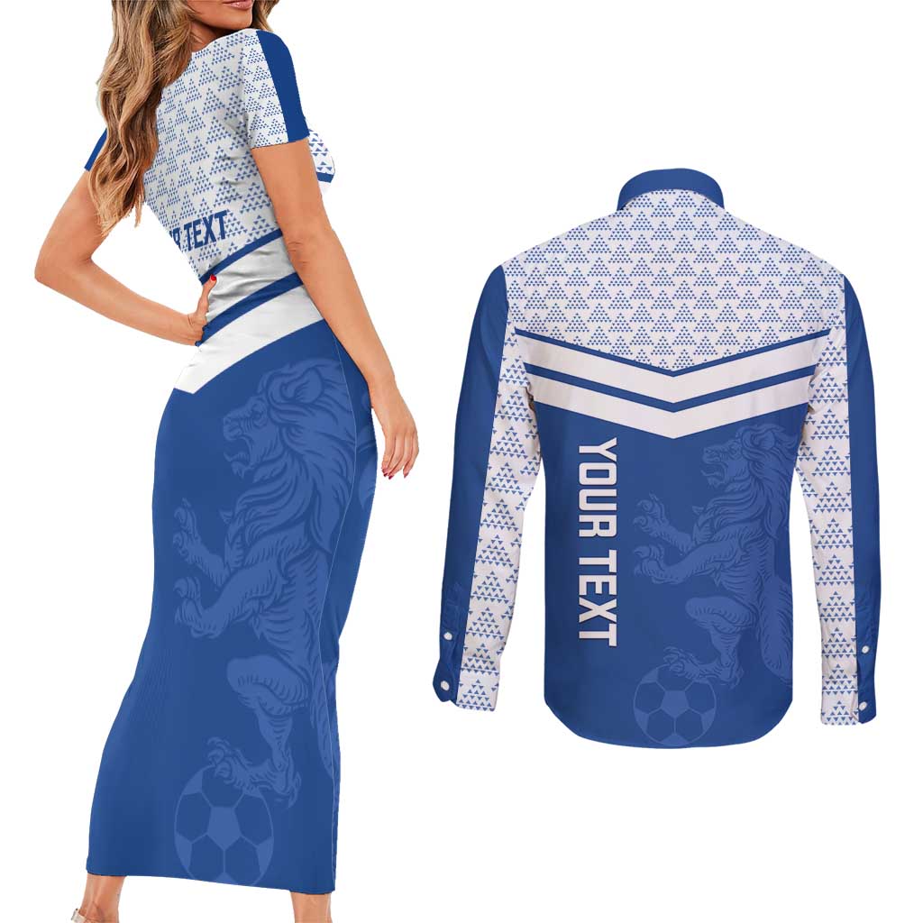 Mount Pleasant Jamaica Football Custom Couples Matching Short Sleeve Bodycon Dress and Long Sleeve Button Shirt Come On Stush - Wonder Print Shop