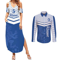 Mount Pleasant Jamaica Football Custom Couples Matching Summer Maxi Dress and Long Sleeve Button Shirt Come On Stush - Wonder Print Shop