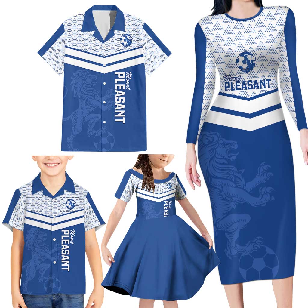 Mount Pleasant Jamaica Football Custom Family Matching Long Sleeve Bodycon Dress and Hawaiian Shirt Come On Stush - Wonder Print Shop