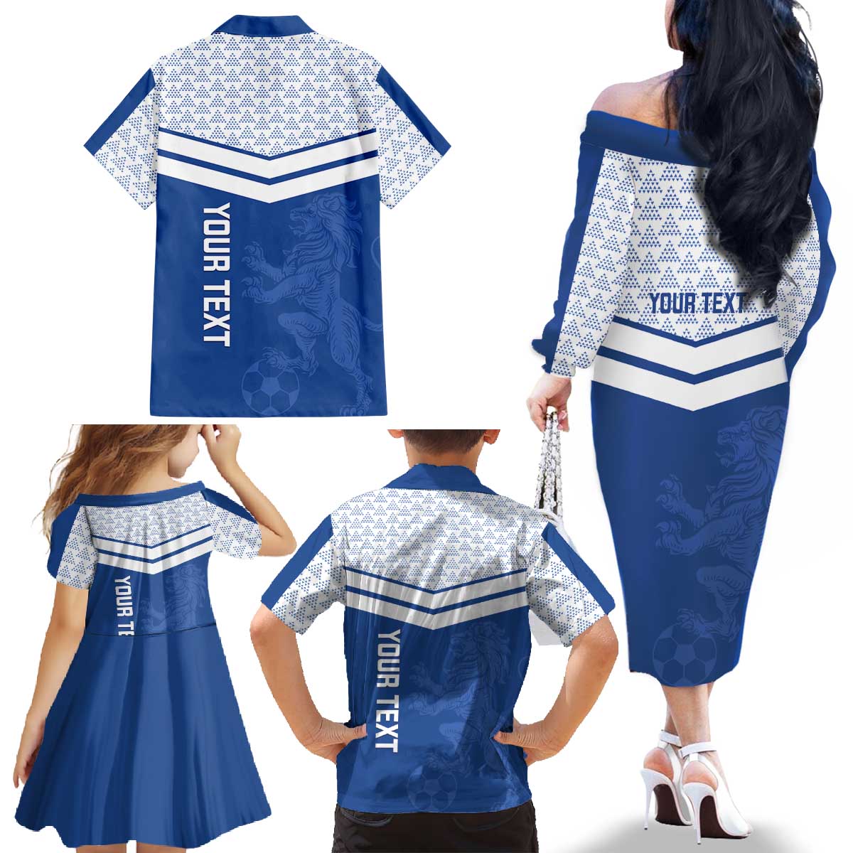 Mount Pleasant Jamaica Football Custom Family Matching Off The Shoulder Long Sleeve Dress and Hawaiian Shirt Come On Stush - Wonder Print Shop