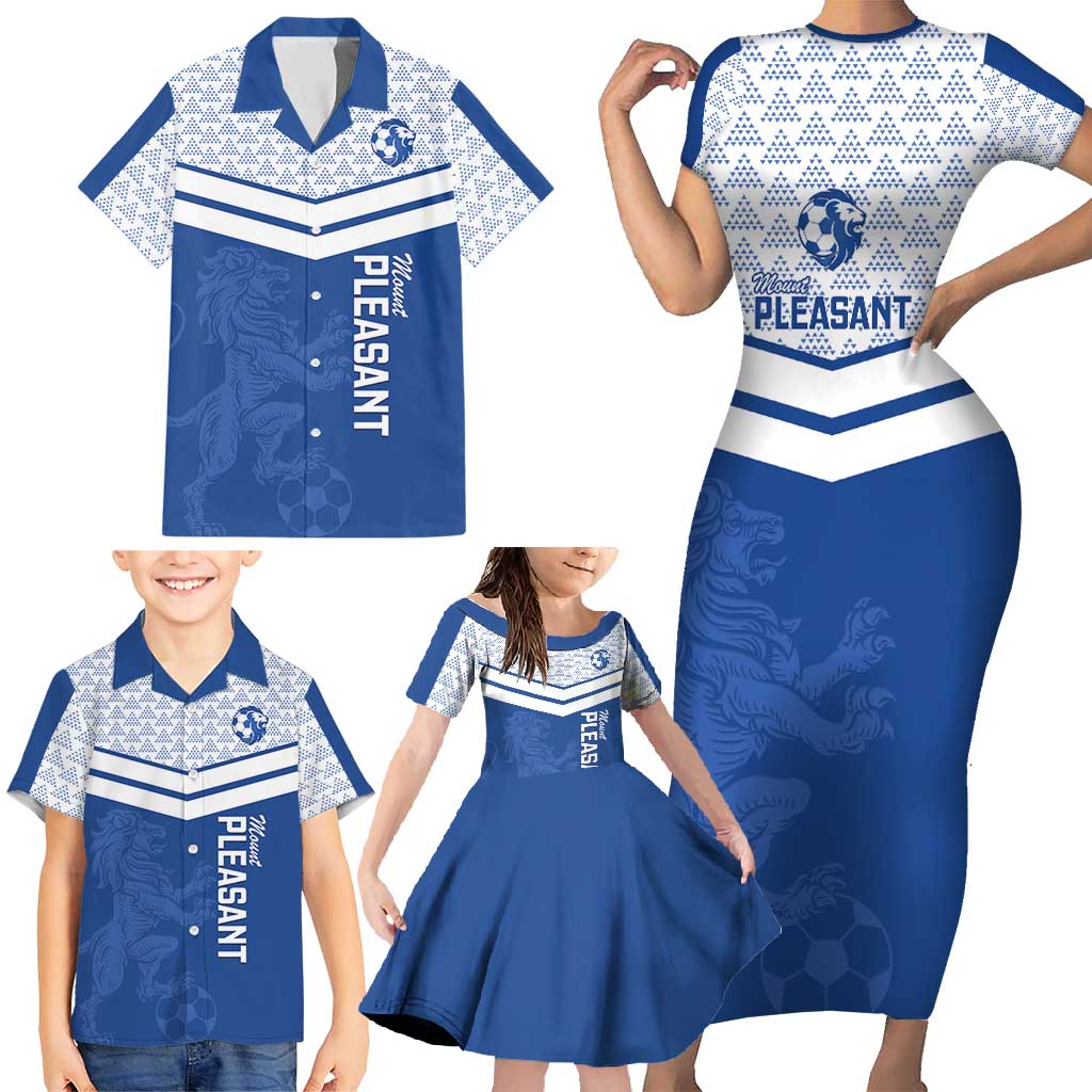 Mount Pleasant Jamaica Football Custom Family Matching Short Sleeve Bodycon Dress and Hawaiian Shirt Come On Stush - Wonder Print Shop