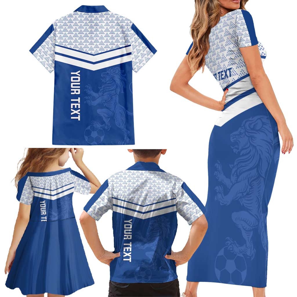 Mount Pleasant Jamaica Football Custom Family Matching Short Sleeve Bodycon Dress and Hawaiian Shirt Come On Stush - Wonder Print Shop