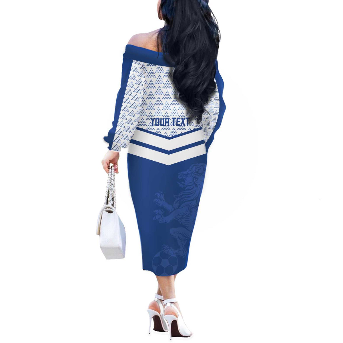 Mount Pleasant Jamaica Football Custom Off The Shoulder Long Sleeve Dress Come On Stush - Wonder Print Shop