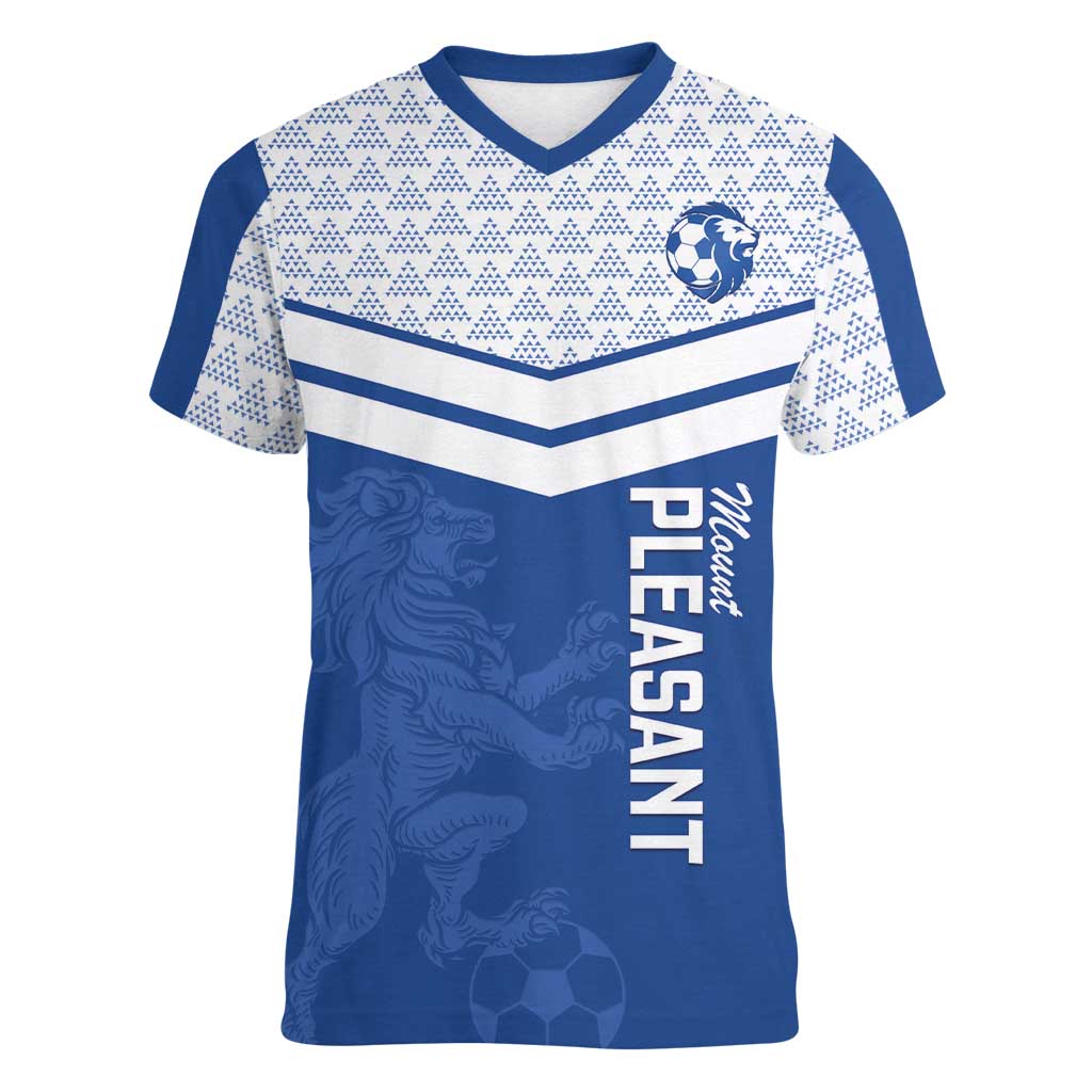 Mount Pleasant Jamaica Football Custom Women V-Neck T-Shirt Come On Stush - Wonder Print Shop