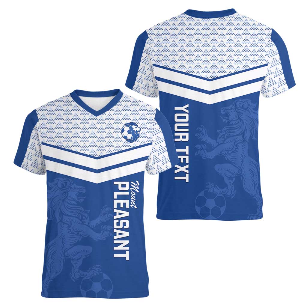 Mount Pleasant Jamaica Football Custom Women V-Neck T-Shirt Come On Stush - Wonder Print Shop