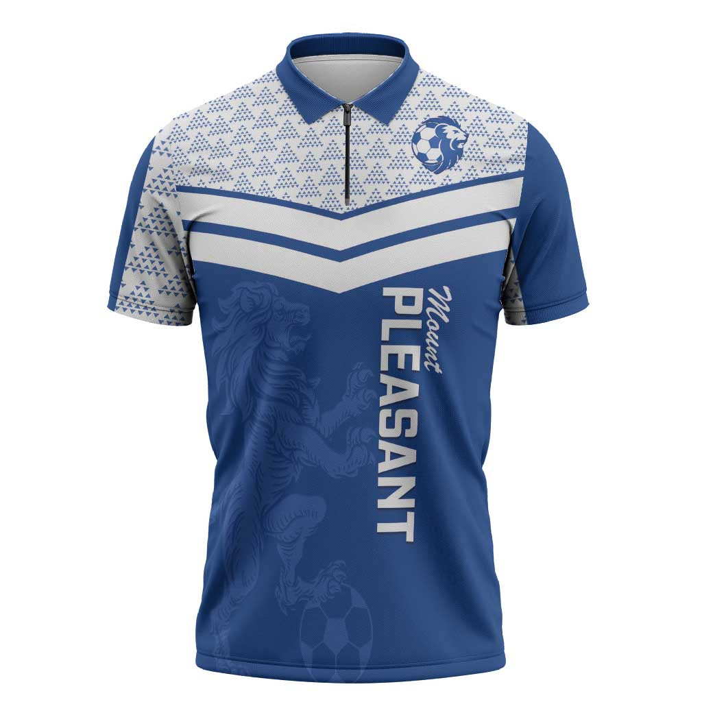 Mount Pleasant Jamaica Football Custom Zipper Polo Shirt Come On Stush - Wonder Print Shop