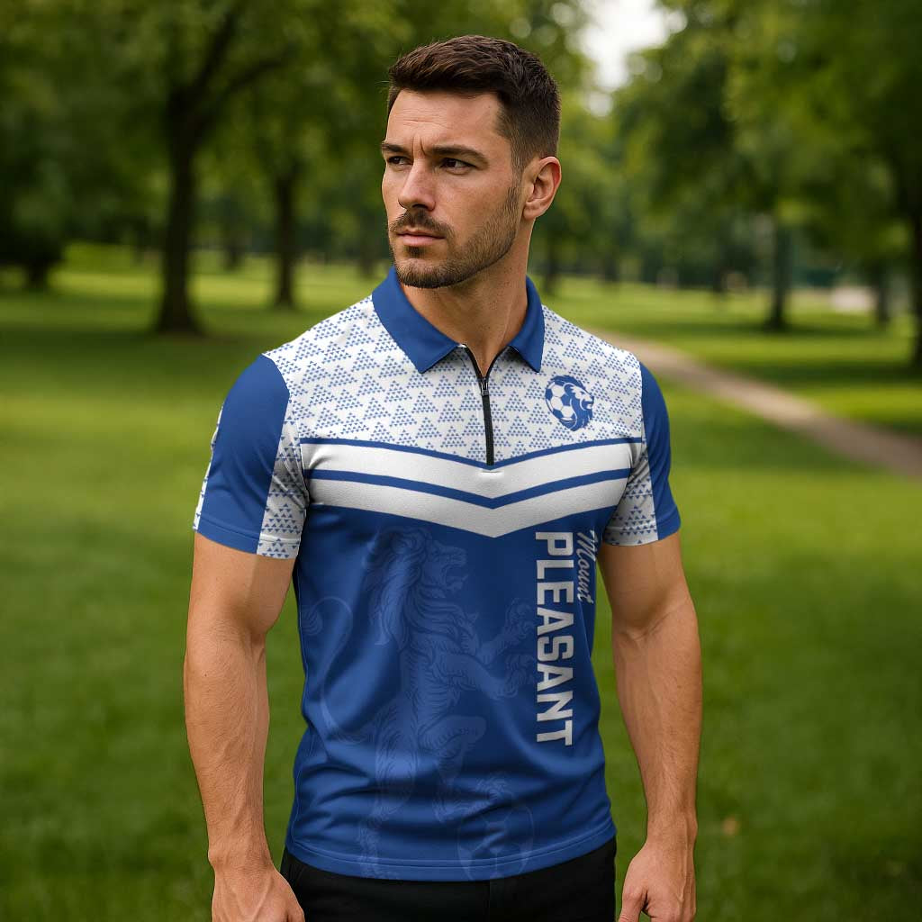 Mount Pleasant Jamaica Football Custom Zipper Polo Shirt Come On Stush - Wonder Print Shop