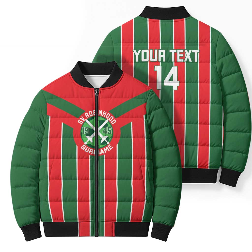 Robinhood Suriname Football Custom Bomber Puffer Jacket Go Geen Strijd - Wonder Print Shop