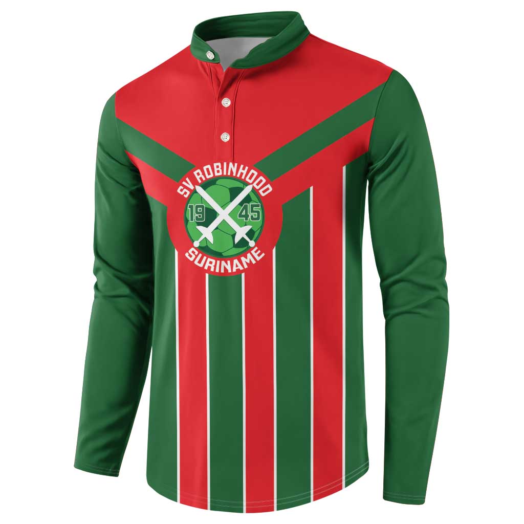 Robinhood Suriname Football Custom Button Sweatshirt Go Geen Strijd - Wonder Print Shop