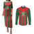 Robinhood Suriname Football Custom Couples Matching Puletasi and Long Sleeve Button Shirt Go Geen Strijd - Wonder Print Shop