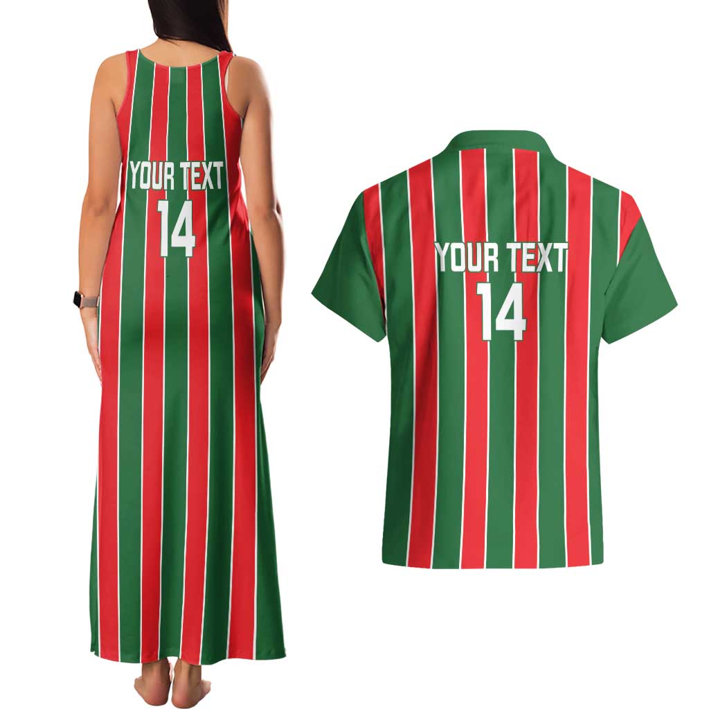 Robinhood Suriname Football Custom Couples Matching Tank Maxi Dress and Hawaiian Shirt Go Geen Strijd - Wonder Print Shop