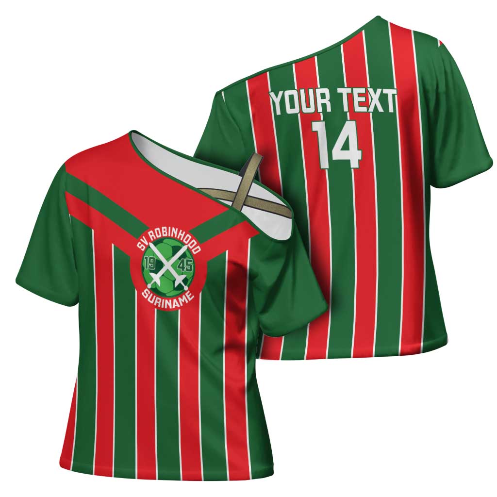 Robinhood Suriname Football Custom Cross Shoulder Shirt Go Geen Strijd - Wonder Print Shop