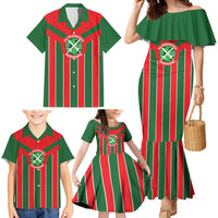Robinhood Suriname Football Custom Family Matching Mermaid Dress and Hawaiian Shirt Go Geen Strijd - Wonder Print Shop
