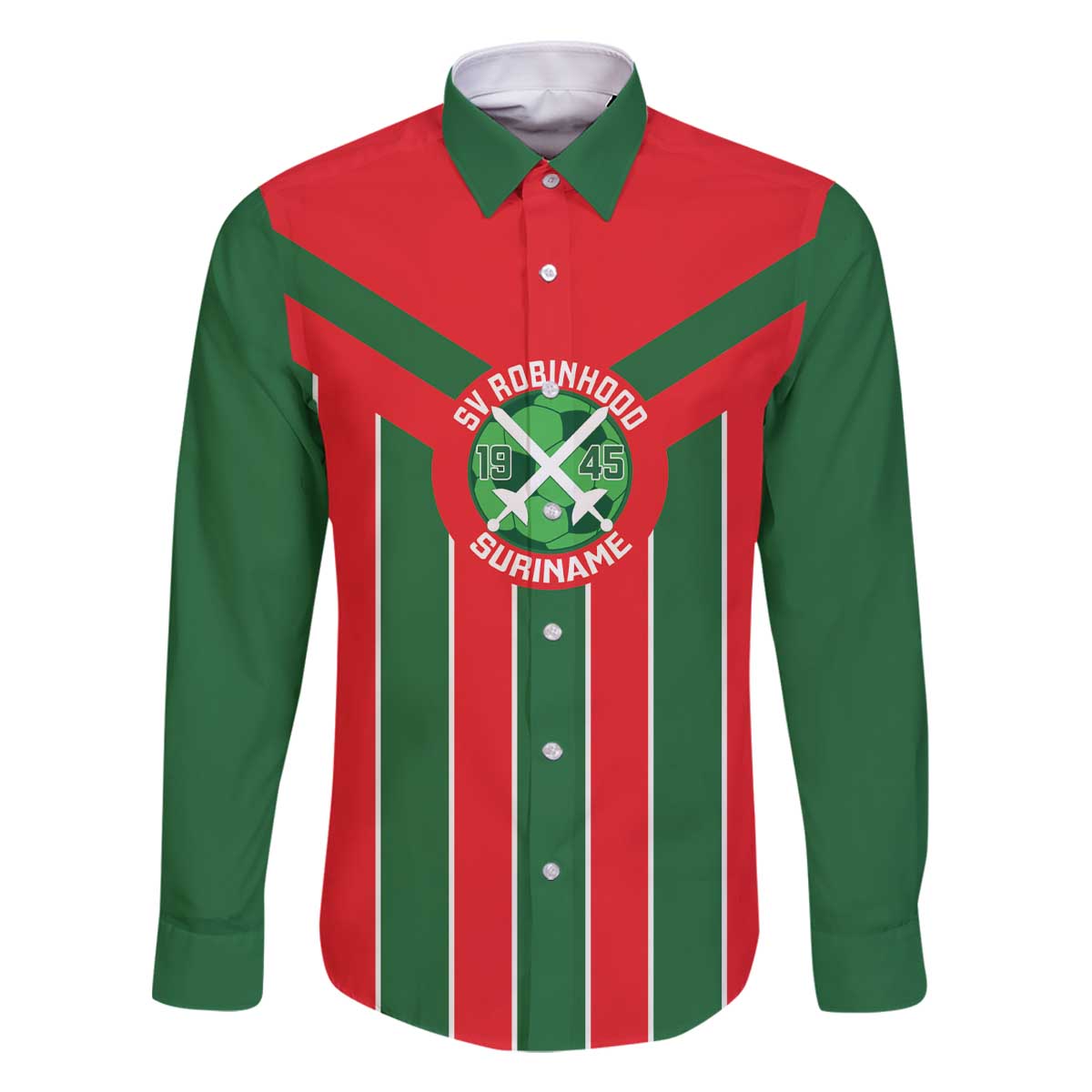 Robinhood Suriname Football Custom Family Matching Off The Shoulder Long Sleeve Dress and Hawaiian Shirt Go Geen Strijd - Wonder Print Shop