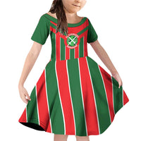Robinhood Suriname Football Custom Family Matching Off Shoulder Short Dress and Hawaiian Shirt Go Geen Strijd - Wonder Print Shop