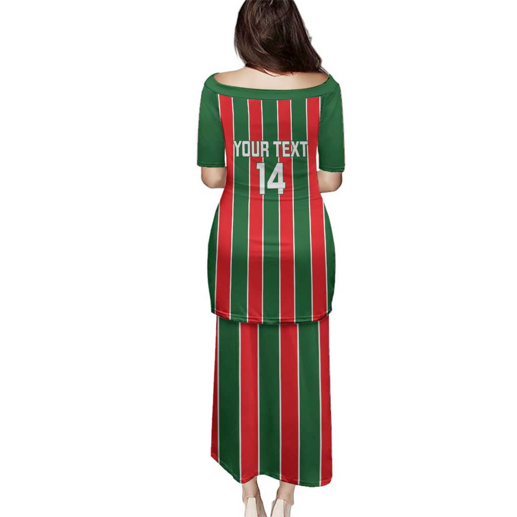 Robinhood Suriname Football Custom Family Matching Puletasi and Hawaiian Shirt Go Geen Strijd - Wonder Print Shop