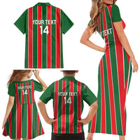 Robinhood Suriname Football Custom Family Matching Short Sleeve Bodycon Dress and Hawaiian Shirt Go Geen Strijd - Wonder Print Shop