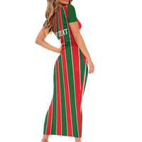 Robinhood Suriname Football Custom Family Matching Short Sleeve Bodycon Dress and Hawaiian Shirt Go Geen Strijd - Wonder Print Shop