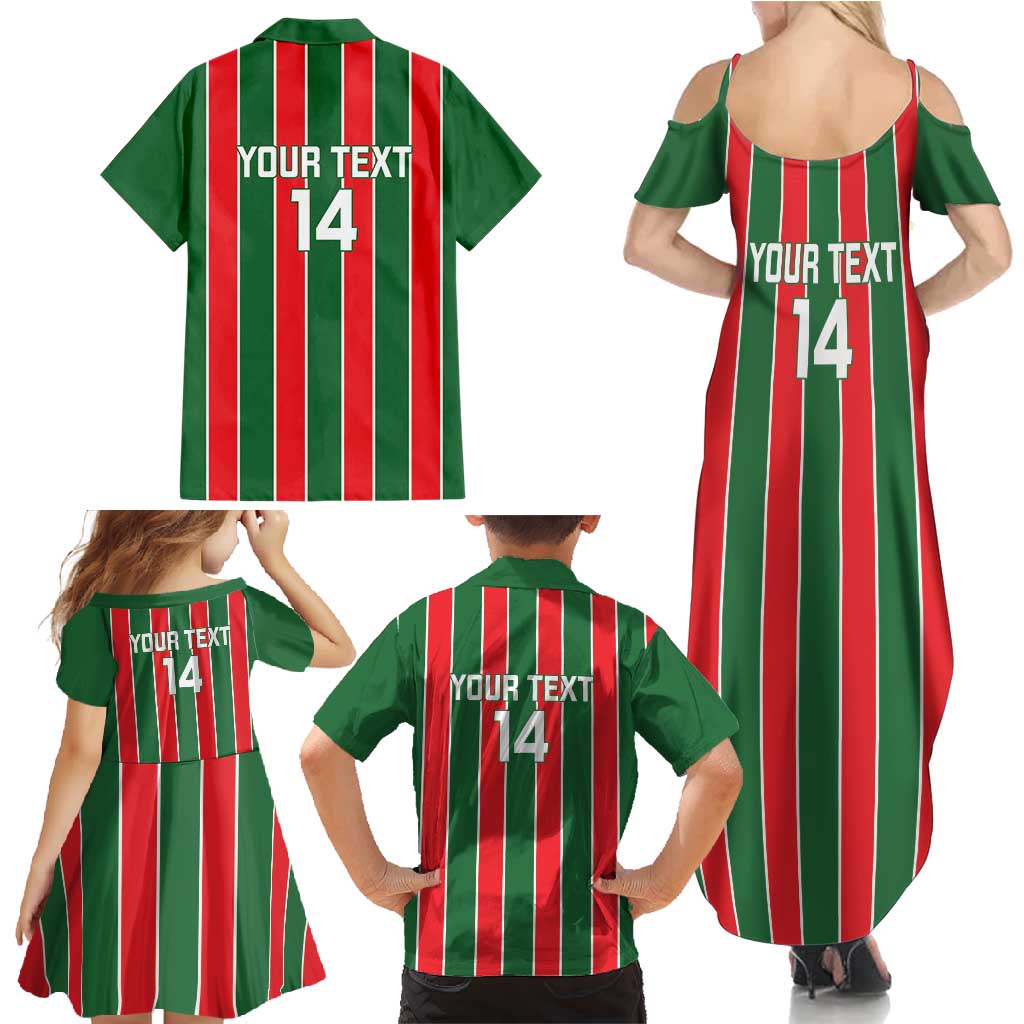 Robinhood Suriname Football Custom Family Matching Summer Maxi Dress and Hawaiian Shirt Go Geen Strijd - Wonder Print Shop