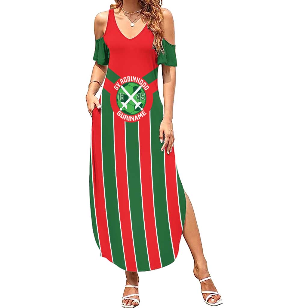 Robinhood Suriname Football Custom Family Matching Summer Maxi Dress and Hawaiian Shirt Go Geen Strijd - Wonder Print Shop