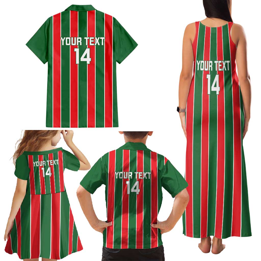 Robinhood Suriname Football Custom Family Matching Tank Maxi Dress and Hawaiian Shirt Go Geen Strijd - Wonder Print Shop