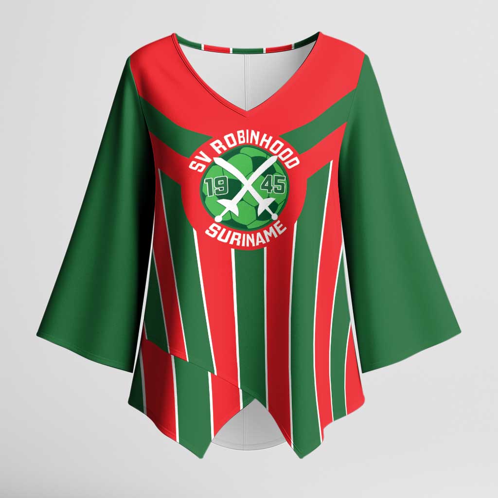 Robinhood Suriname Football Custom Kimono Sleeve Blouse Go Geen Strijd - Wonder Print Shop